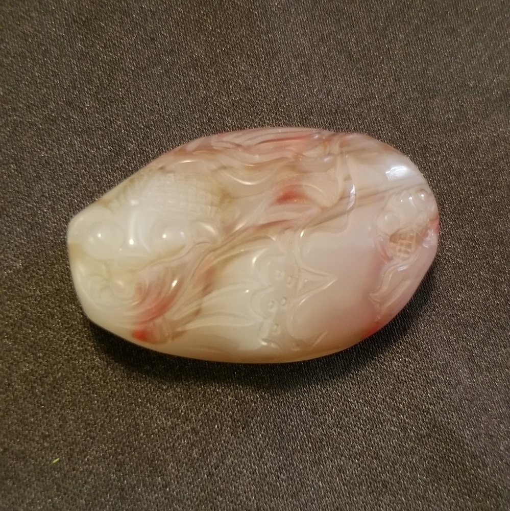 Hand carved agate carving
